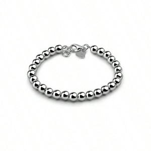 Sterling Silver Ball Chain Bracelet for Women - Handmade Rose Gold 4 - 10mm 5 - 9 Inch Party Jewelry - 1 of 4