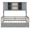 TIRAMISUBEST Full Size Rattan Decor Daybed with 2 Under-Bed Drawers, Storage Bed Frame with All-in-One Cabinet - 3 of 4