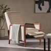Mid Century Modern Fabric Channel Stitch Wood Pushback Recliner Chair,CENGHU Accent Chair for Living,Sofa Chair - 3 of 4