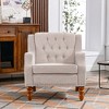 PAGED Button Tufted Upholstered Armchair Comfy Reading Chair with Vintage Brass Studs for Living Room, Reading Room - 2 of 4