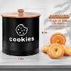 1 Gallon Cookie Jar with Airtight Lid, Iron Cookie Tin with Bamboo Lid Farmhouse Kitchen Decor - 2 of 4