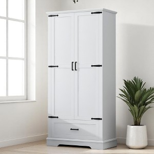 69-Inch Tall Bathroom Storage Cabinet with 2 Doors, 1 Drawer, Adjustable Shelves & Anti-Tip Device, Freestanding Organizer - 1 of 4