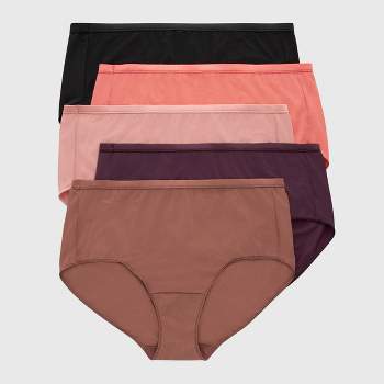 Just My Size by Hanes Women's 5pk Breathable Mesh Briefs - Black/Pink/Brown