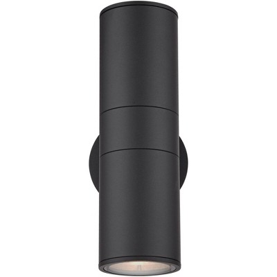 Ellis Black Aluminum Cylinder Outdoor Wall Light, 13"