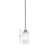 Toltec Lighting Paramount 1 - Light Pendant in  Brushed Nickel with 4" Square White Muslin Shade - 2 of 2