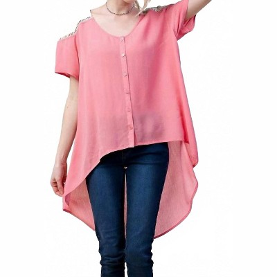 Women's Lace Shoulder Blouse - KORI