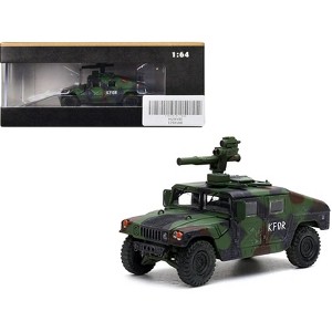 M1046 HUMVEE Tow Missile Carrier Green Camouflage "Kosovo Force" (1999) "Military Miniature" 1/64 Diecast Model by Panzerkampf - 1 of 4