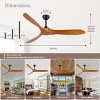 60" Farmhouse Ceiling Fan with Solid Wood Blades and Remote, Low Profile Ceiling Fan with 6-Speed for Bedroom or Living Room – The Pop Home - 4 of 4