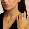 Four Leaf Flower Clavicle Necklace, Bracelet, Earrings and Ring Set for Women - 3 of 4