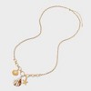 Shell And Starfish Drop Long Necklace - A New Day™ Neutral/Gold - 3 of 4