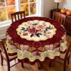 LOVEVOOK Washable Floral Rectangular Tablecloth, Seasonal Round Flower Table Cover for Party Picnic Dinner Christmas Decor - 4 of 4