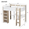 Lycvki Full Size Wood Loft Bed with Built-in Storage Shelves, Clothes Rails and Desk - 4 of 4