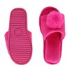 CTM Girl's Soft Pom Open Toe Slide Slippers - 2 of 4