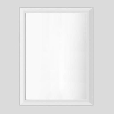 Apmir 24 in. W x 32 in. H Rectangular Diamond Shape Aluminum Alloy Frame and Tempered Glass Wall Mirror in Matte White