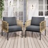 Hyleory 4 Pieces Rattan Plaited Patio Set For 4 With Coffee Table, Outdoor Conversation Sofa Set - 4 of 4