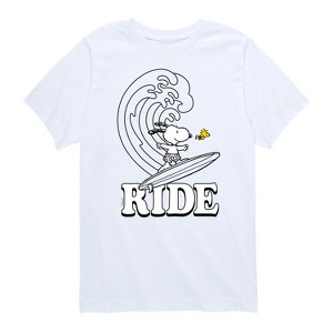 Boys' - Peanuts - Snoopy Ride Wave Short Sleeve Graphic T-Shirt - 1 of 4