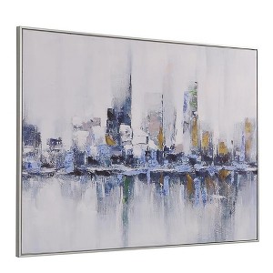 Carolina Living Cityscape Abstract Wall Art - Silver Frame - Large - 1 of 4