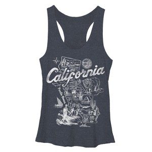 Women's Lost Gods Map of California Racerback Tank Top - 1 of 3