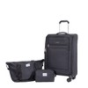 Vynxaria 3-Piece Black Softshell Luggage Set 18" Spinner Suitcase Travel Bag Toiletry Pouch Lightweight Durable - 4 of 4