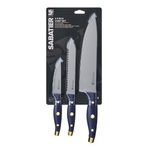 Sabatier 3-Piece Chef Set, Includes 8" Chef Knife, 5.5" Serrated Utility Knife, 3.5" Paring Knife, High-Carbon Stainless Steel Blades & Durable Handle - 1 of 4