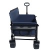 CAVINAS 3-in-1 Convertible Folding Wagon Cart with Rear-Mounted Folding Tabletop, Shopping Cart with Bench Seat for Camping, Shopping - 3 of 4