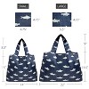 Wrapables Large & Small Foldable Nylon Reusable Shopping Bags (Set of 2), Fish - 2 of 4