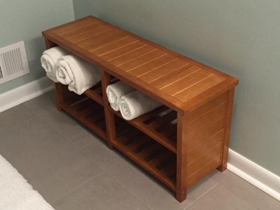 Teak discount shoe bench