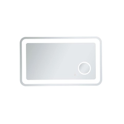 Elegant Lighting Lux 24in x 40in Hardwired LED mirror with magnifier and color changing temperature 3000K/4200K/6000K