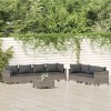 vidaXL 8 Piece Patio Lounge Set with Cushions Gray Poly Rattan - 2 of 4