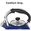 Itopfox Stainless Steel Whistling Tea Kettle with Heat-Resistant Glass Lid & Capsule Bottom, Navy Blue, 2.6 Quart Capacity - 4 of 4