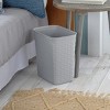 Racxily (2 pack) 3.4 Gallon Weave Wastebasket, D¨¦cor Trash Can and Space Efficient Shape, Light Gray - 4 of 4