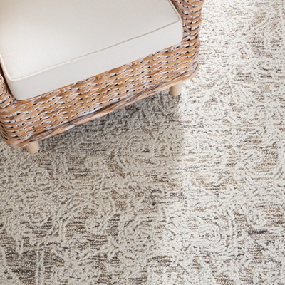 Ivory Abstract Handmade Tufted Wool Area Rug 3' x 5'