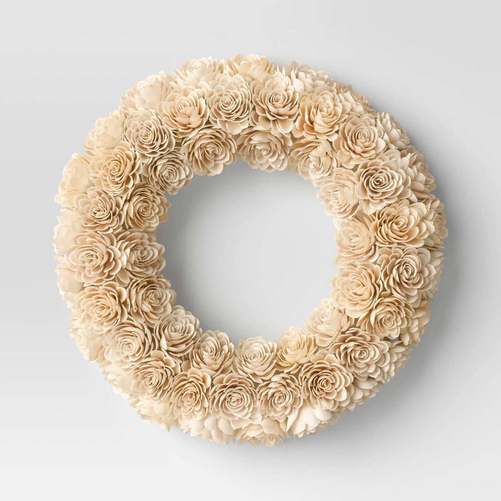 Photos - Other interior and decor Shola Preserved Wreath White - Threshold™