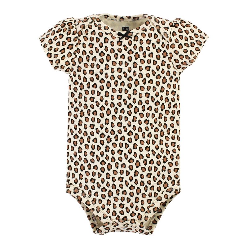 Hudson Baby Infant Girl Cotton Bodysuit and Pant Set, Cinnamon Hearts Short Sleeve, 4 of 6