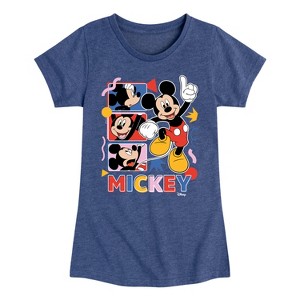 Girls' - Disney - Mickey Tribute Panels Fitted Short Sleeve Graphic T-Shirt - 1 of 4