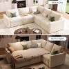homfan Sectional Sleeper Sofa with Pull Out Bed, Chenille Modular Sectional Sofa with Pull Out Couch and Storage Seat & Ottoman, Convertible Couches - 3 of 4