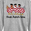 Boys' - Instant Message - Three French Hens Funny Christmas Long Sleeve Graphic T-Shirt - 2 of 4
