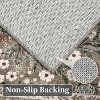 homfan Area Rug Retro Boho Mottled Flowers Rug Durable Non-Shedding Low Pile Washable Carpet for Living Room Bedroom - 3 of 4