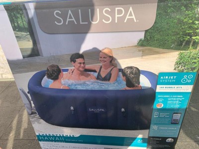 Bestway 54295 SaluSpa Airjet 6 Person Honolulu Inflatable Portable Hot Tub Spa, Gray