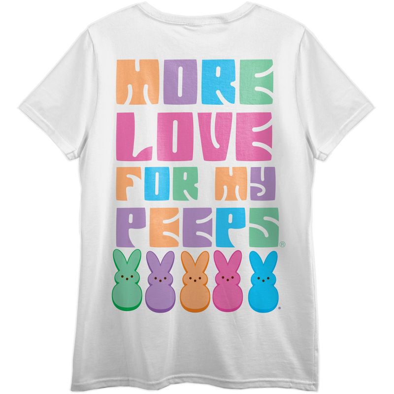 "More Love For My Peeps" Women's White Tee With Short Sleeves And Crew Neck, 2 of 5