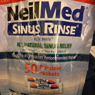 NeilMed Sinus Rinse Saline Nasal Rinse Premixed Packets - 100ct