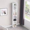 Ridstar 70.87 in. H Ultra-Slim Multi-Functional Decorative Cabinet with 8 Adjustable Shelves & Wavy Frame-White - 2 of 4