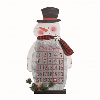 Transpac Wood Multicolor Christmas Snowman Countdown Advent Calendar