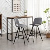 28.25" Fabric Plush Counter Height Stools, Set of 2 with Footrest and Metal Legs for Kitchen, Bar, and Dining - 3 of 4