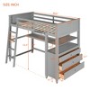 Twin Size Wood Loft Bed With Drawers, Desk And Shelves - ModernLuxe - 3 of 4