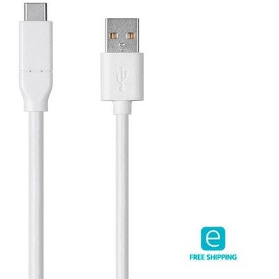 Monoprice USB & Lightning Cable - 0.5 Meter - White | 2.0 USB-C to USB-A, 3A, 480 Mbps, use with Samsung Galaxy S9 S8 Note 8, Pixel, LG V30 G6 G5,
