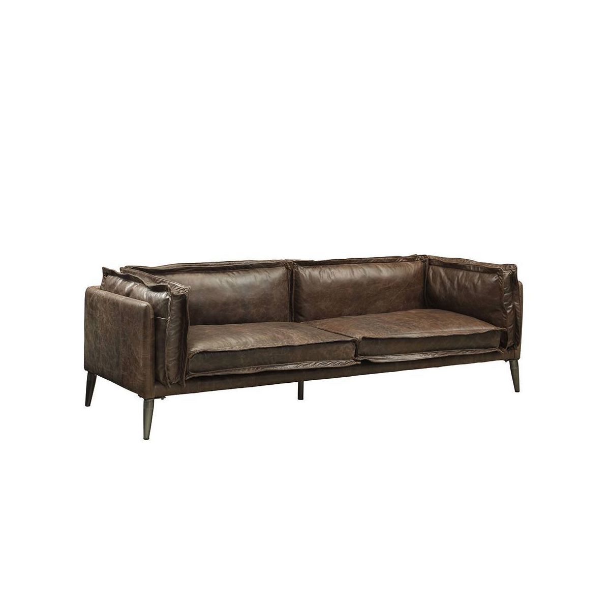 Acme Furniture Porchester Grain Leather Sofa Distress Chocolate - thumbnail 8