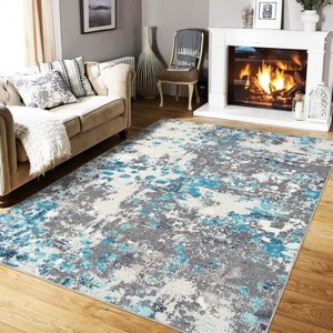 Non-Slip Washable Vintage Rug - Low Pile Throw Carpet for Living Room, Entrance, Laundry & Indoor Use - 1 of 4