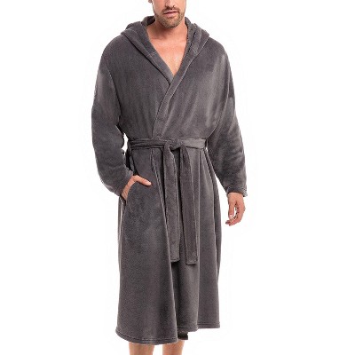 Adr Men's Lightweight Fleece Robe With Hood, Soft Bathrobe : Target