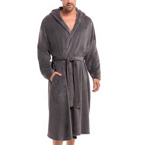 Men's Lightweight Fleece Robe With Hood, Soft Bathrobe : Target